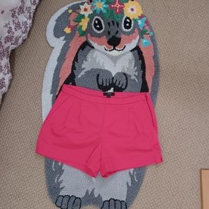 J. Crew red shorts w lined slant pockets, side zip, pleats, sz 0 fits 2 dressy